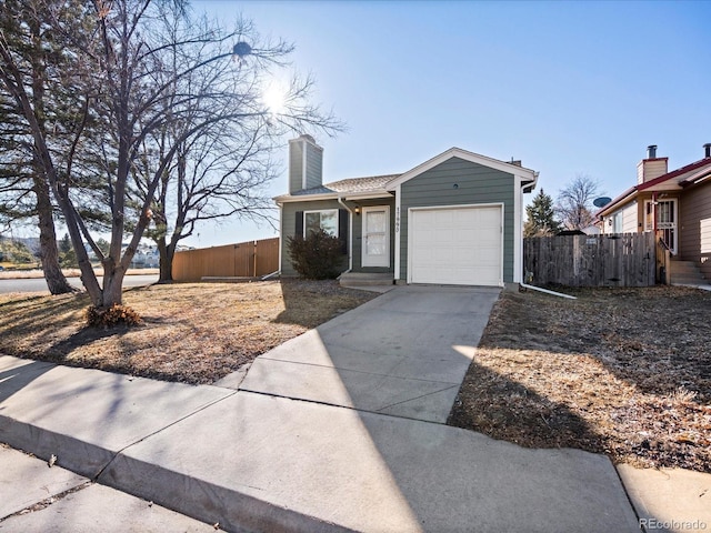 single story home with a garage