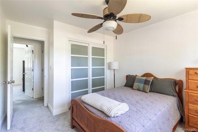 5983 W Indore Pl, Littleton, CO 80128 - bedroom with light colored carpet and ceiling fan