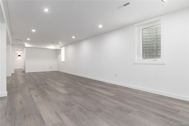 5886 S Logan St, Centennial, CO 80121 - finished below grade area with recessed lighting, baseboards, and wood finished floors