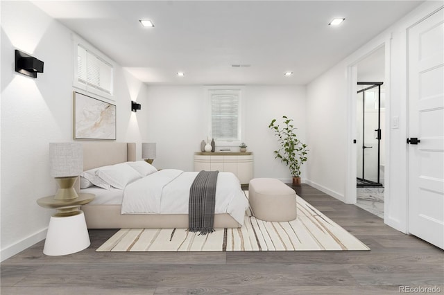 5886 S Logan St, Centennial, CO 80121 - bedroom with visible vents, wood finished floors, baseboards, and recessed lighting