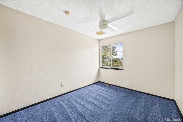 12099 Forest St, Thornton, CO 80241 - spare room with carpet floors, a ceiling fan, a textured ceiling, and a smoke detector