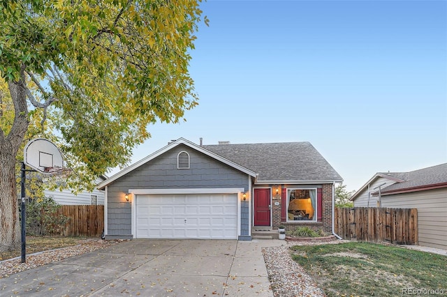 view of front of home featuring a garage