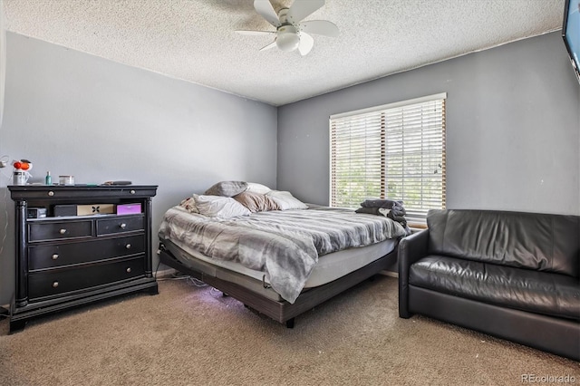1744 Brookside Dr, Highlands Ranch, CO 80126 - carpeted bedroom featuring a textured ceiling and ceiling fan