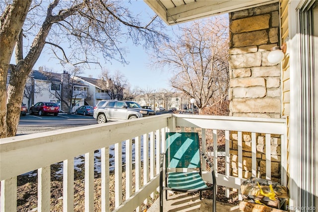 balcony with a residential view