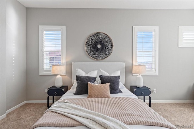 bedroom featuring carpet