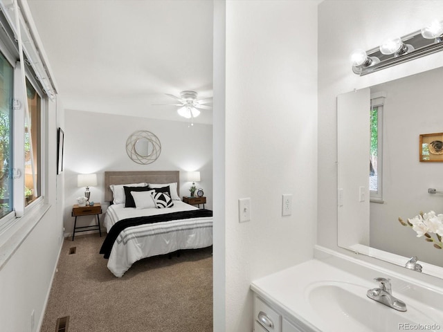 1067 E 15th Ave, Broomfield, CO 80020 - carpeted bedroom with multiple windows and ceiling fan