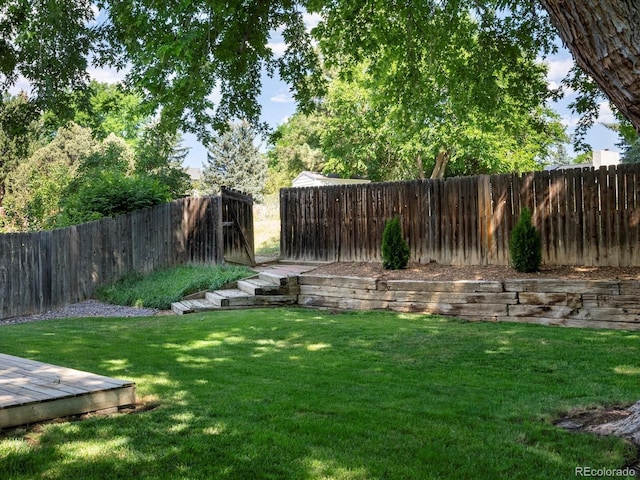 1067 E 15th Ave, Broomfield, CO 80020 - fenced backyard with a deck