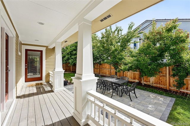 9134 E 29th Pl, Denver, CO 80238 - deck with a fenced backyard and outdoor dining area