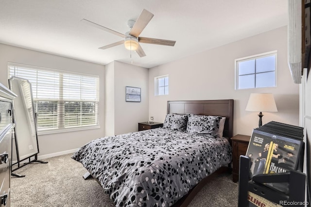202 Ash St, Bennett, CO 80102 - bedroom featuring carpet, baseboards, and a ceiling fan