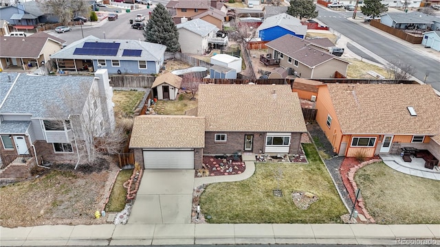aerial view of residential area