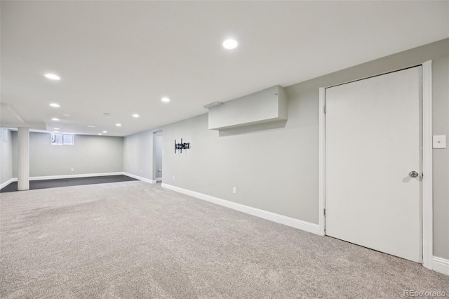 4560 S Fox St, Englewood, CO 80110 - basement featuring carpet floors and recessed lighting