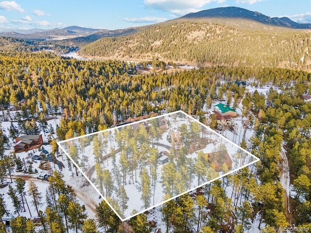 bird's eye view featuring a mountain view