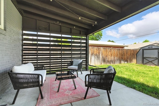 2050 S Wolff St, Denver, CO 80219 - view of patio with a storage unit and outdoor lounge area