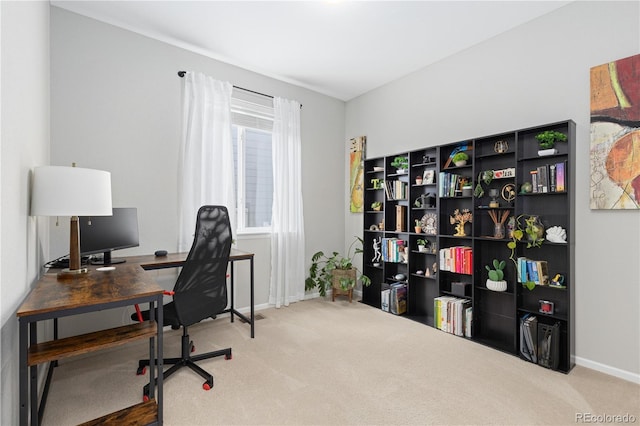 view of carpeted office