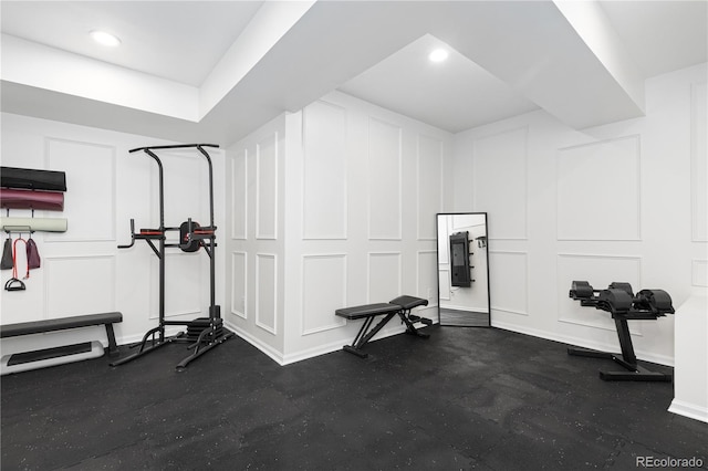 view of workout area