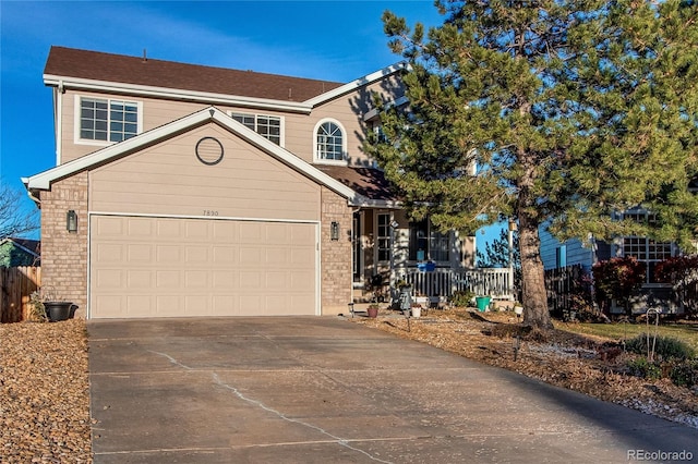 view of front of house with a garage