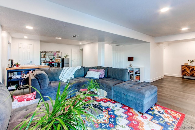 living room featuring hardwood / wood-style flooring