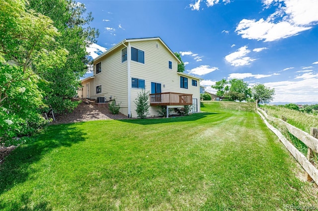 551 Snowy Owl Pl, Highlands Ranch, CO 80126 - rear view of house featuring a yard and a deck