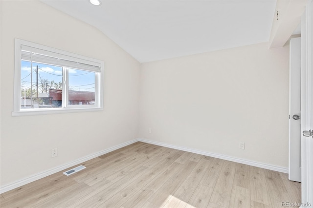 1130 Orchard St, Golden, CO 80401 - empty room featuring vaulted ceiling, light wood-type flooring, baseboards, and recessed lighting