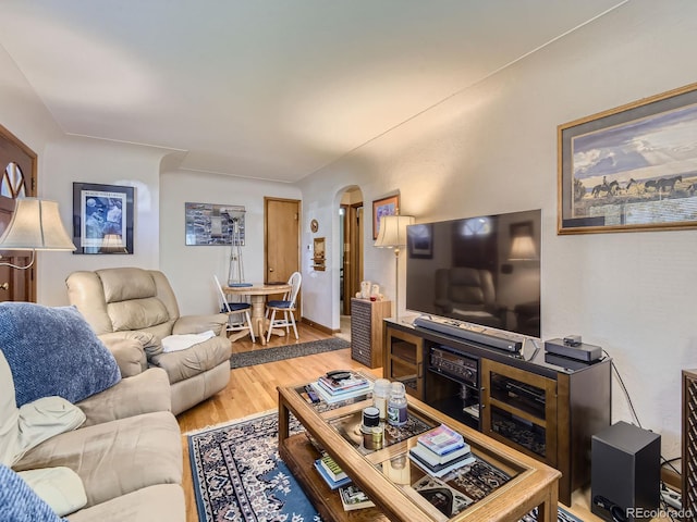 living room featuring hardwood / wood-style floors