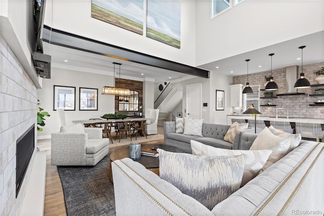 10113 Bellwether Ln, Lone Tree, CO 80124 - living area with recessed lighting, plenty of natural light, and light wood finished floors