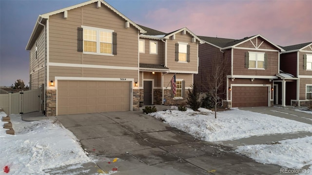 view of front of property featuring a garage