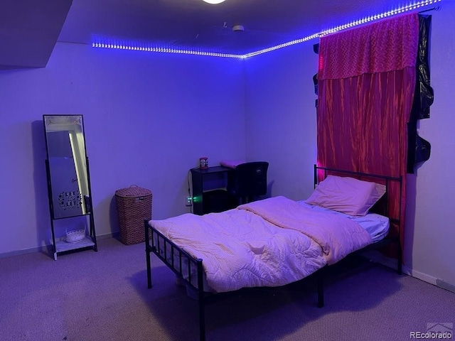 view of carpeted bedroom