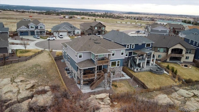 aerial view featuring a residential view