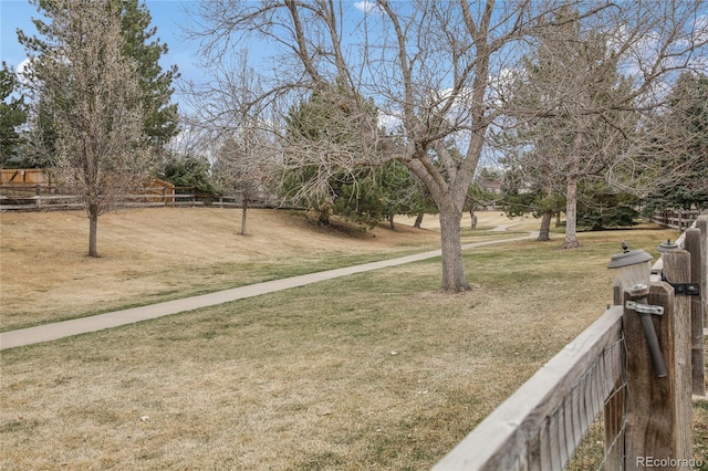 view of yard with fence