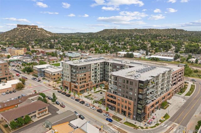 aerial view featuring a mountain view