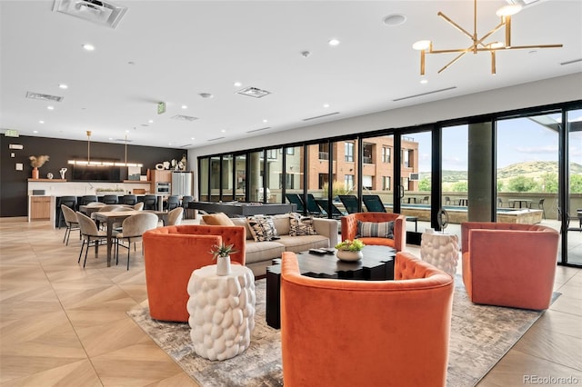 community lobby featuring visible vents