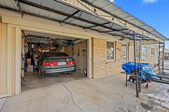 exterior space featuring a garage