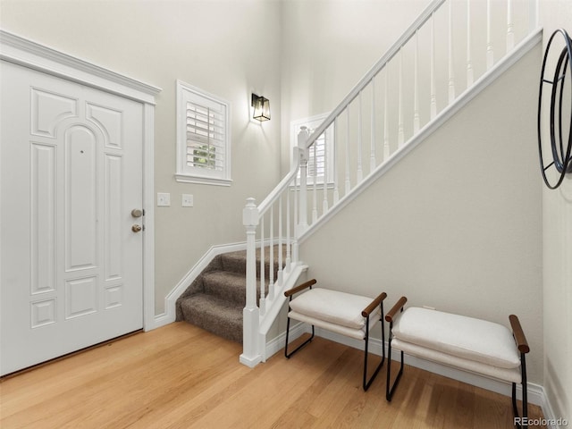 2821 Fulton St, Denver, CO 80238 - entrance foyer with stairs and wood finished floors