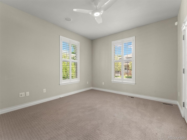 2821 Fulton St, Denver, CO 80238 - carpeted empty room featuring baseboards and ceiling fan