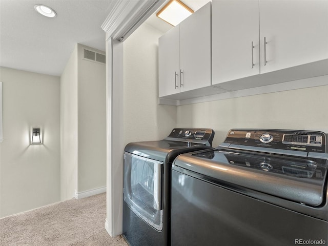 2821 Fulton St, Denver, CO 80238 - washroom featuring light colored carpet, washer and clothes dryer, and recessed lighting