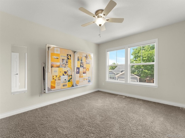 2821 Fulton St, Denver, CO 80238 - carpeted empty room with ceiling fan and baseboards