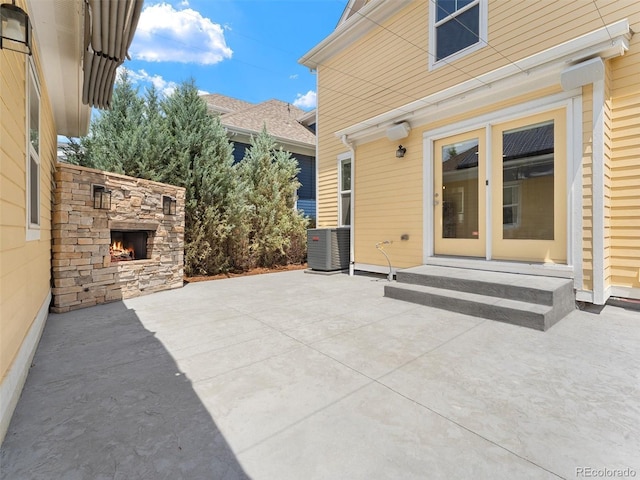 2821 Fulton St, Denver, CO 80238 - view of patio with an outdoor stone fireplace