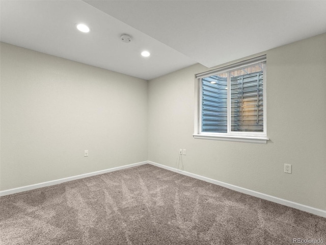 2821 Fulton St, Denver, CO 80238 - carpeted empty room with recessed lighting and a smoke detector