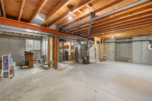 1758 S Tucson St, Aurora, CO 80012 - basement with washer and clothes dryer and heating unit