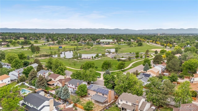 1758 S Tucson St, Aurora, CO 80012 - aerial perspective of suburban area with a water and mountain view and a golf course