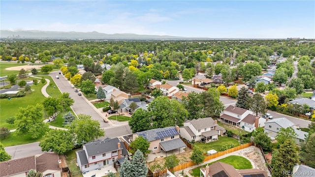 1758 S Tucson St, Aurora, CO 80012 - aerial perspective of suburban area featuring mountains