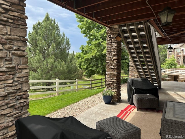 5810 Moss Ct, Golden, CO 80403 - view of patio with stairs and area for grilling