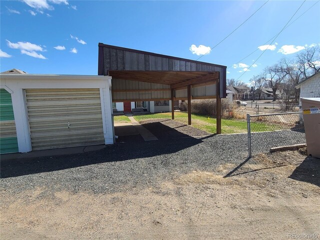 view of outdoor structure with a garage