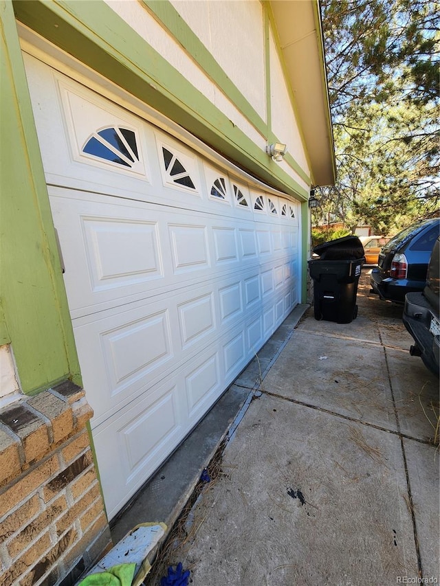 view of garage