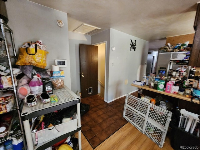 kitchen with hardwood / wood-style flooring