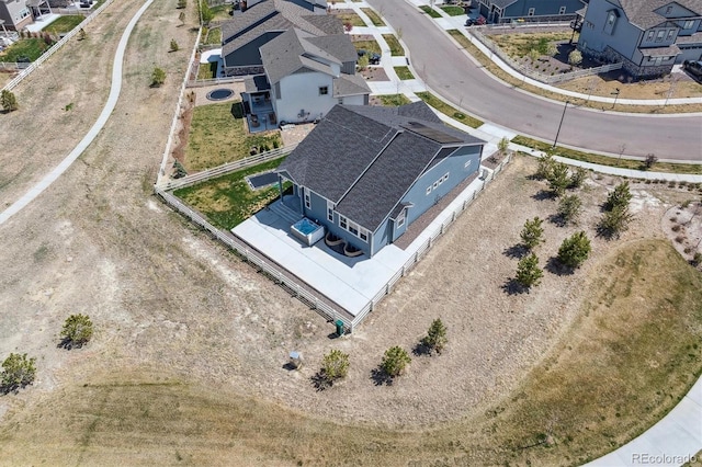 drone / aerial view with a residential view