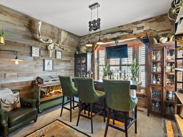 10273 Salida St, Commerce City, CO 80022 - carpeted dining area featuring wooden walls