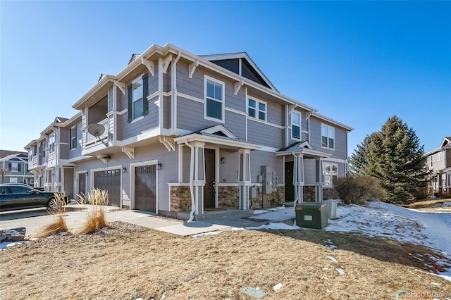 view of front of home with a garage