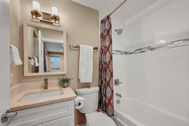 613 Iowa St, Golden, CO 80403 - bathroom featuring toilet, vanity, and shower / tub combo with curtain