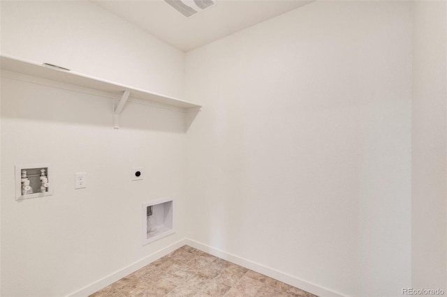 laundry area featuring washer hookup and hookup for an electric dryer